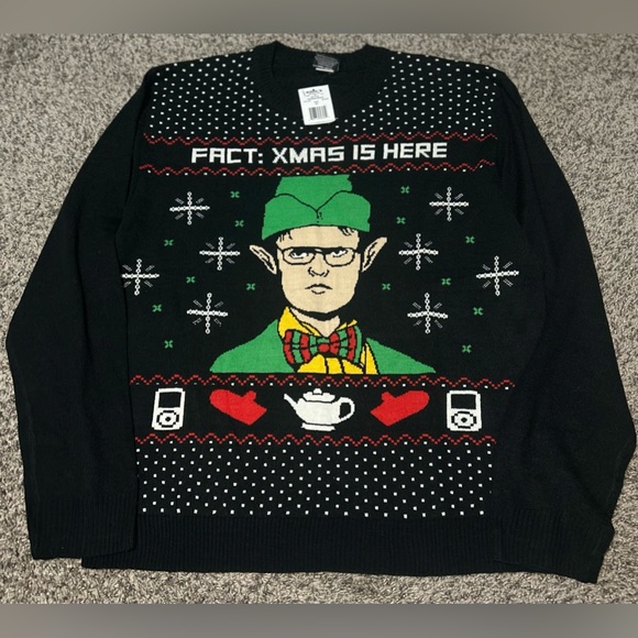 NWT The Office Dwight Schrute the elf crew neck Christmas sweater